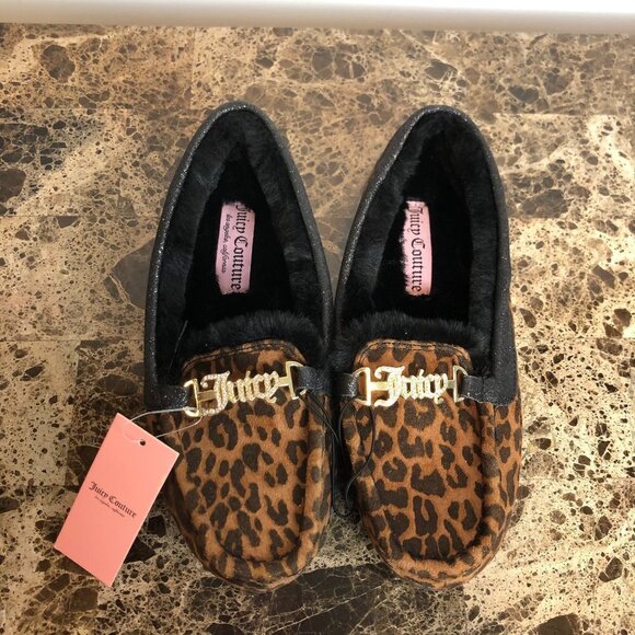 Juicy Couture Leopard Print Slippers 7 - Picture 3 of 6